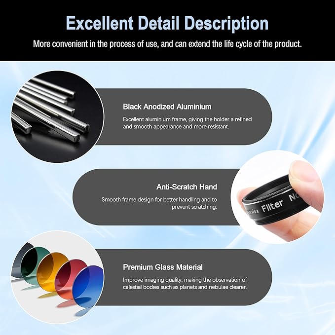 Astromania Telescope Eyepiece Filte Set 1.25 Inches, Eyepieces Filters Ideal - Image 2