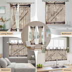 Farmhouse Wood Grain Bedroom Curtains 63 Inch Length, Window Curtains Tab Top - Image 7