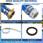 1.5" x 50 ft Backwash Hose for Swimming Pools, Heavy Duty PVC Lay Flat Water - Image 2