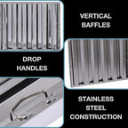 25" x 20" Stainless Steel Commercial Hood Filter – Dishwasher Safe, Welded - Image 4