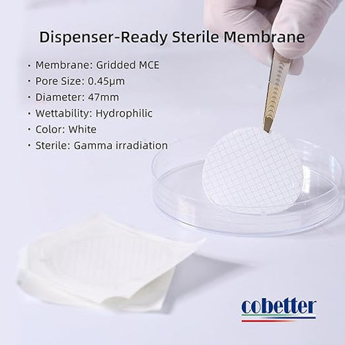 100Pack MCE Gridded Membrane Filter 47mm 0.45μm Mixed Cellulose Esters Membrane - Image 2