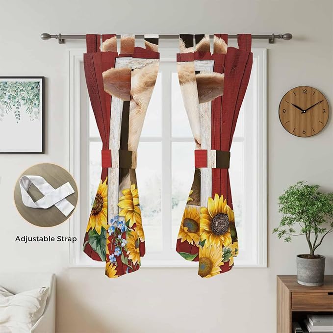 Sheep Sunflower Living Room Curtains 84 Inch Length, Window Curtains Tab Top - Image 5