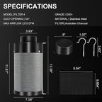 ATOUR 4 Inch Air Carbon Filter - Image 6