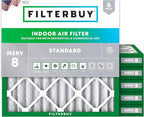 Filterbuy 12x12x2 Air Filter MERV 8 Essential Dust & Allergy Defense, by Filterbuy