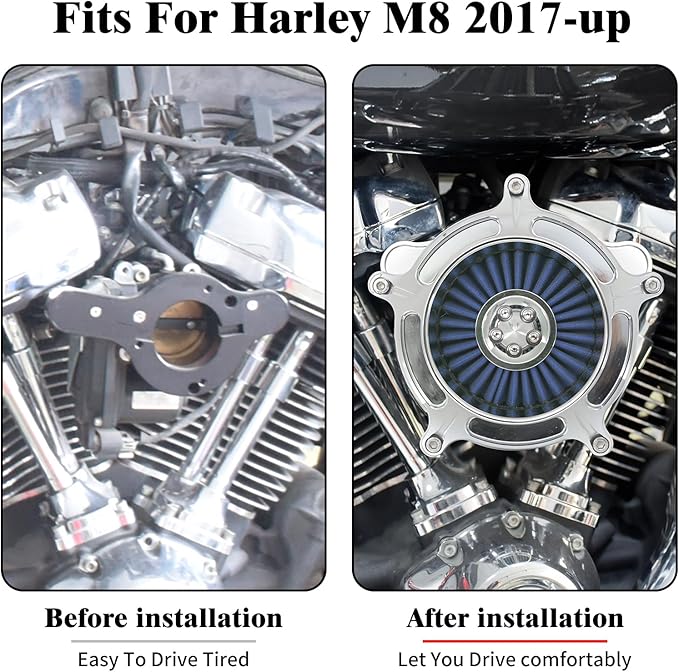 HDBUBALUS Motorcycle Air Filter Air Cleaner Intake System Cleaner Fit - Image 3