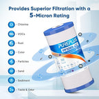 PUREPLUS 5 Micron 10" x 4.5" Whole House Sediment and Carbon Water Filter - Image 5