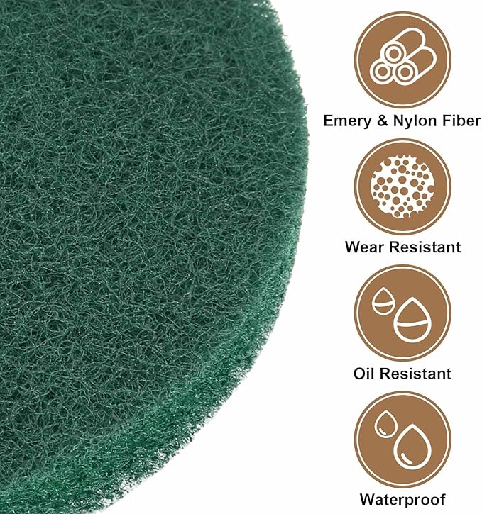 HARFINGTON 24pcs Scrubber Scouring Pads 180 Grits 4 Inch Drill Power Brush Hoop - Image 4