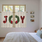 Red Green Christmas Kitchen Tier Curtains 45 Inch Long 2 Panel Set, Rod Pocket - Image 4