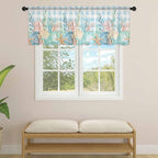 Summer Beach Sheer Valance Curtains, Ocean Colorful Coral Shell Seaweed - Image 4
