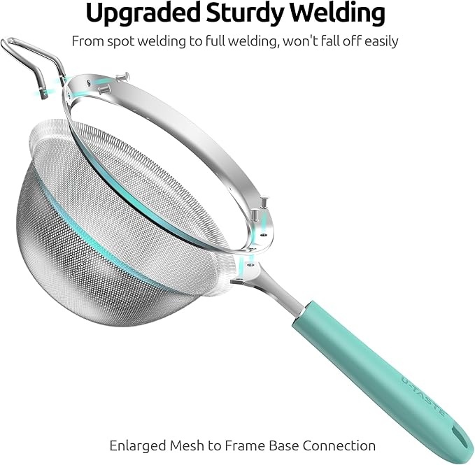U-Taste Medium Fine Mesh Strainer: 18/8 Stainless Steel 4.73in 30 Mesh Kitchen - Image 8