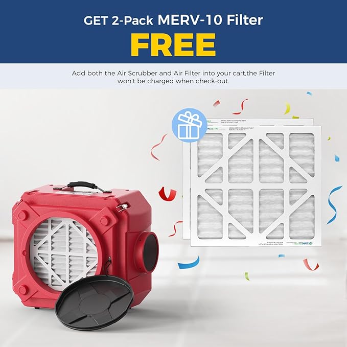 ALORAIR Air Scrubber with 3 Stage Filtration, Stackable Negative Air Machine - Image 2