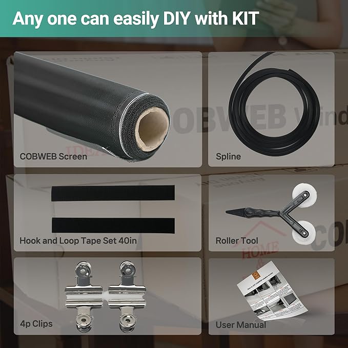 Premium Window Screen DIY KIT 39" 51" Blocks Rain, Pet Scratch, Fine Dust 99% - Image 4