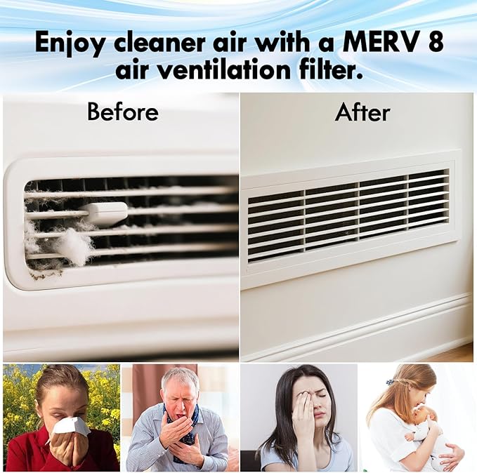 2PCS 12 x 120" Air Vent Filters, Cut-to-Size MERV 8 Filter Material, Triple - Image 5
