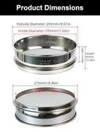 All 304 Stainless Steel 200 Mesh Test Sieve, 8 Inch/20cm Diameter, Lab Sifter - Image 5
