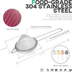 Homestia 2 Piece 3.3" Fine Mesh Strainer - Image 4