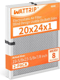 2-Pack 20x24x1 MERV 8 Reusable & Washable Electrostatic Air Filters by BreatheSmartLiveClean