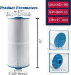Spa Filter 6CH-960 Replaces Jacuzzi Filters J-300 J-400, Unicel 6CH-960 - Image 2