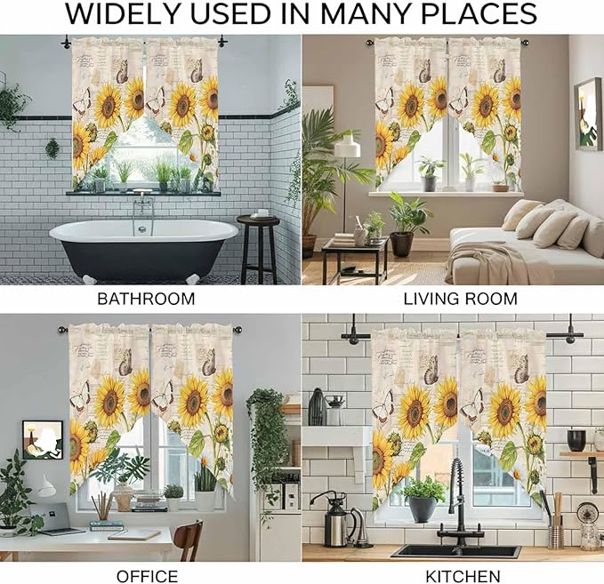 Yellow Sunflowers Swag Valances - Image 9