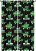 Kids Agriculture Machine Window Curtains, Farm Equipment Tractors Transport by SHElifestyle