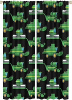 Kids Agriculture Machine Window Curtains, Farm Equipment Tractors Transport by SHElifestyle