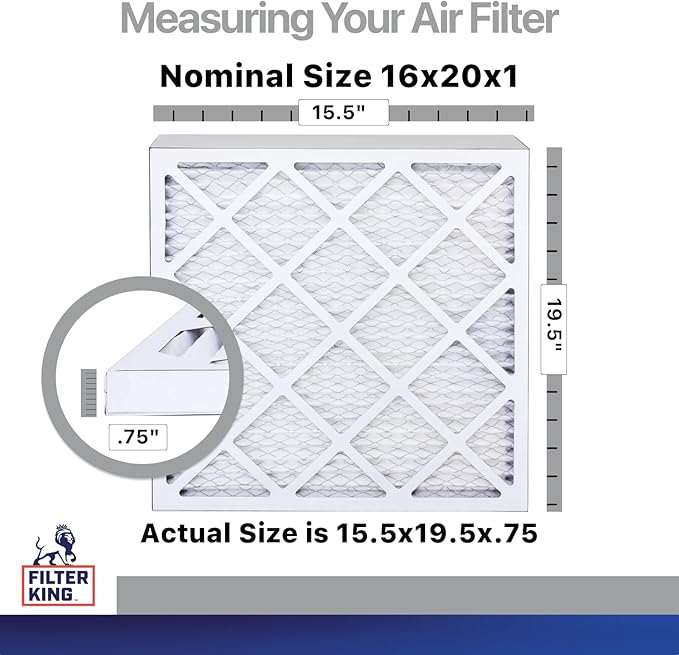Filter King 16x20x1 Air Filter | 4-PACK | Carbon MERV 8 HVAC Pleated A/C - Image 2