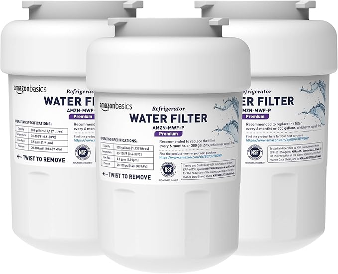 Amazon Basics Replacement GE MWF Refrigerator Water Filter by AmazonBasics
