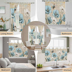 Spring Flowers Bedroom Curtains 72 Inch Length, Window Curtains Tab Top - Image 7