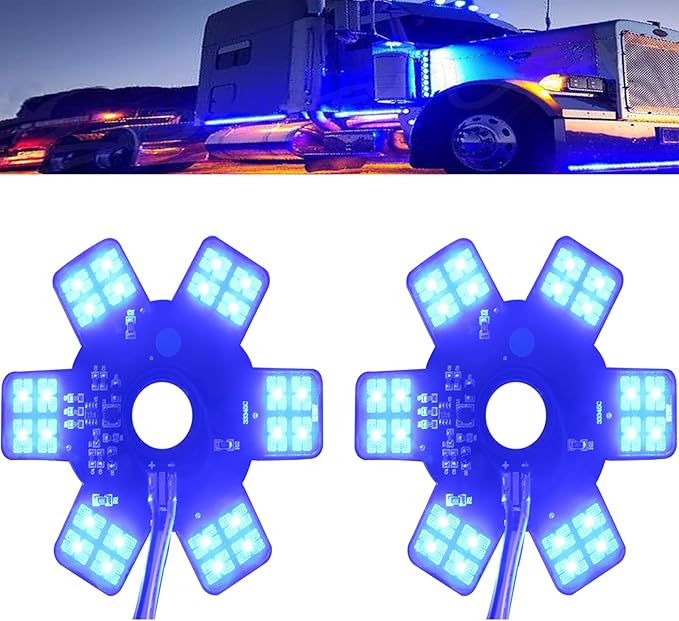 2PCS Air Cleaner LED Light 5" Truck Decorative Hex Style Air Filter Lamp - Image 2