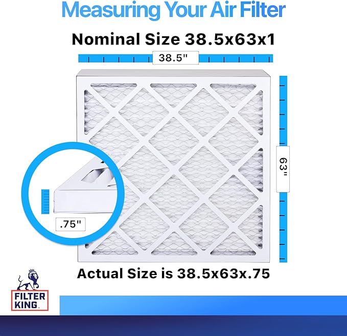 Filter King 38.5x63x1 Air Filter | 4-PACK | MERV 8 HVAC Pleated A/C Furnace - Image 2