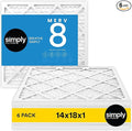 Simply 14x18x1 Air Filter, Merv 8, 6 Pack, by SimplyFilters