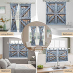Farmhouse Wood Grain Kitchen Curtains 45 Inch Length, Short Cafe Window - Image 7