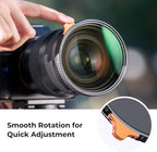 K&F CONCEPT 55mm Black Diffusion Mist 1/4 Effect & Variable ND2-400 Neutral - Image 7