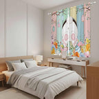 Easter Window Curtains 63 Inch Long 2 Panel Set, Rod Pocket Bedroom Curtains & - Image 4