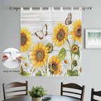 Yellow Sunflowers Living Room Curtains 84 Inch Length, Window Curtains Tab Top - Image 4