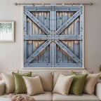 Farmhouse Wood Grain Living Room Curtains 84 Inch Length, Window Curtains Tab - Image 9