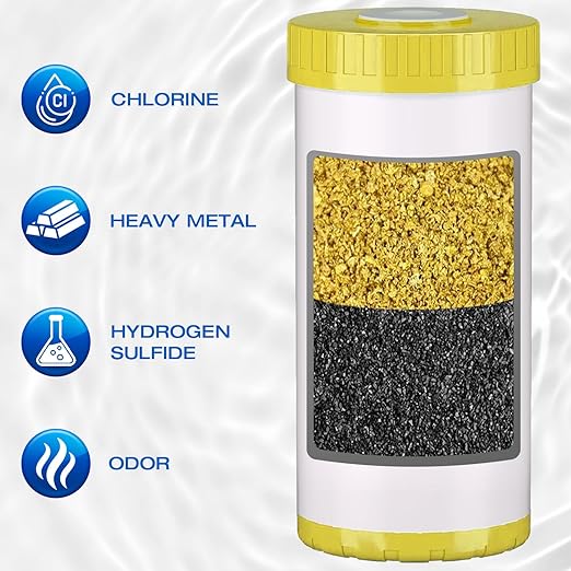 H&G Lifestyles 10" x 4.5" Whole House KDF and Carbon Water Filter, Compatible - Image 2