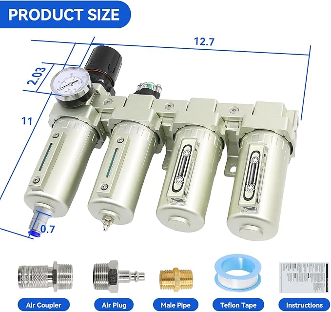 3/4" NPT Industrial Grade 4 Stage Air-Dryer-for-Compressor, - Image 2