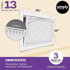Simply 16x20x1 Air Filter, Merv 13, 6 Pack, - Image 3