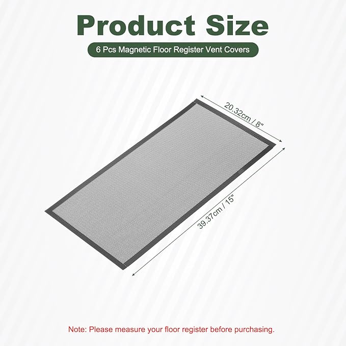 YOKIVE 6 Pcs Magnetic Floor Vent Covers, Floor Register Cover PVC Mesh Air Vent - Image 2