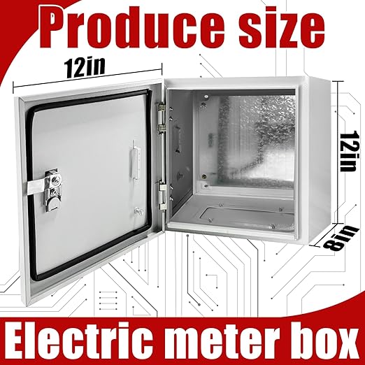 Electrical Box 12 x 12 x 8 Inch Indoor Outdoor Electrical Enclosure Box Steel - Image 2