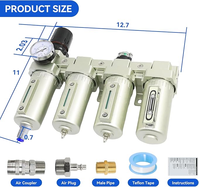 1/2" NPT Industrial Grade 4 Stage Air-Dryer-for-Compressor, - Image 2