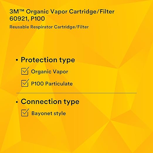 3M 60921 P100 Respirator Cartridge/Filter, NIOSH Approved, 1 Pair, Helps - Image 10