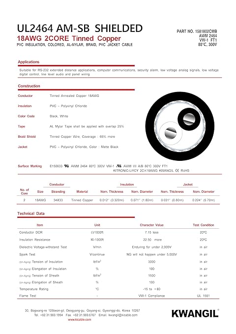 2C 18AWG AMSB Shielded Cable Wire - Image 4