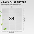 HAMARA Nail Dust Collector Replacement Filters 4 Pack – Reusable 6x7 Inch - Image 2