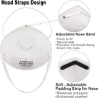 LotFancy NIOSH N95 Mask, Disposable Air Filter Masks Against Dust, Face Mask - Image 3