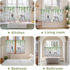 Spring Tier Curtains, Bicycles Botanical Rose Leaves Butterfly Wood Grain Light - Image 8