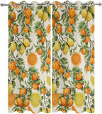 Lemons Yellow Orange Summer Plant Linen Outdoor Curtains - Image 9