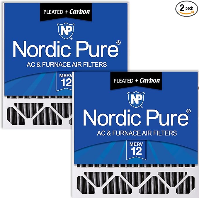 Nordic Pure 20x20x5 Honeywell Replacement Furnace Filters MERV 12 Plus Carbon 2 by NordicPure
