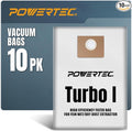 POWERTEC Turbo I, 9-20-27 Fleece Filter Bags 10PK, by POWERTEC