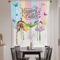 Tie Up Curtains, Happy Easter Rabbit Butt Egg on Daisy Leaf Adjustable Rod by Unknown